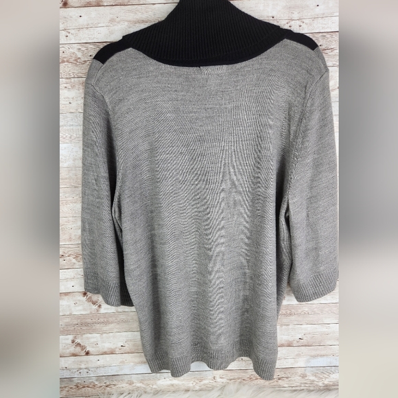 Hampshire Studio, 0322, Women's Black and gray sweater with wide sleeves, 1X - Picture 5 of 7